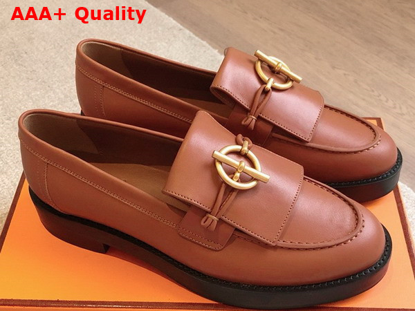 Hermes Impact Loafer in Naturel Calfskin Replica