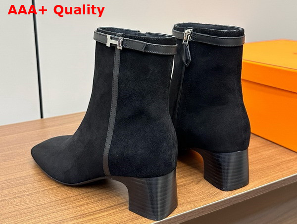 Hermes Imperial 50 Ankle Boot in Black Suede Calfskin Replica
