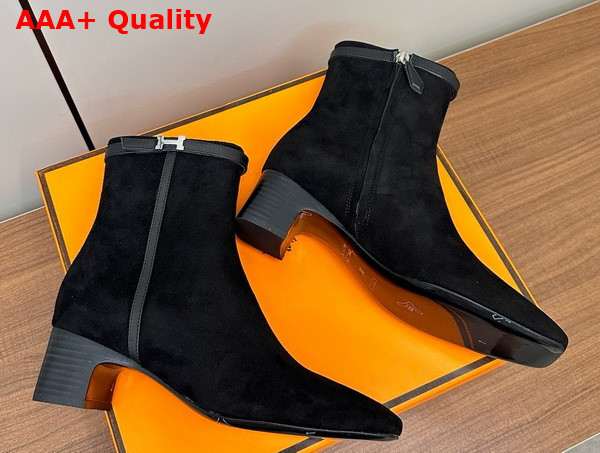 Hermes Imperial 50 Ankle Boot in Black Suede Calfskin Replica