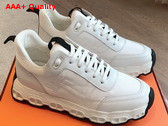 Hermes Impulse Sneaker in Blanc Fabric and Calfskin Replica