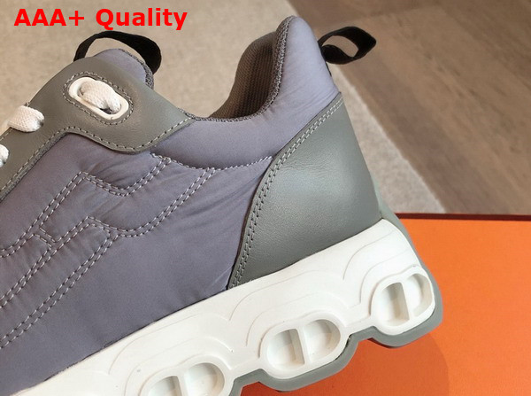Hermes Impulse Sneaker in Grey Fabric and Calfskin Replica