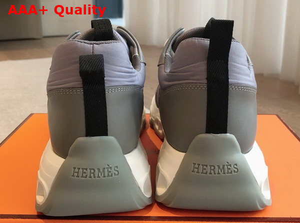 Hermes Impulse Sneaker in Grey Fabric and Calfskin Replica