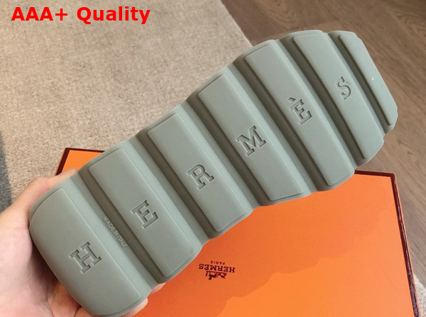 Hermes Impulse Sneaker in Grey Fabric and Calfskin Replica
