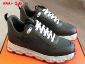 Hermes Impulse Sneaker in Khaki Fabric and Calfskin Replica