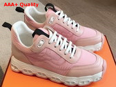 Hermes Impulse Sneaker in Rose Porcelaine Fabric and Calfskin Replica
