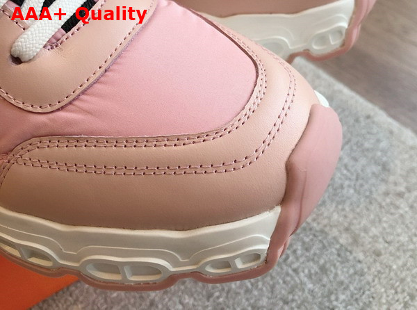 Hermes Impulse Sneaker in Rose Porcelaine Fabric and Calfskin Replica