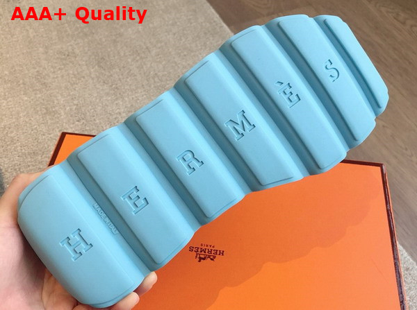 Hermes Impulse Sneaker in Sky Blue Fabric and Suede Replica