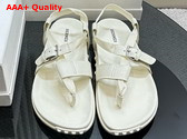 Hermes Inboard Sandal in Blanc Woven Ribbon and Calfskin Replica