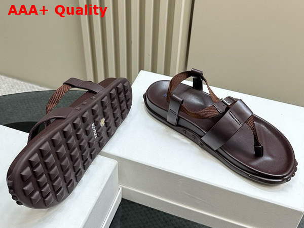 Hermes Inboard Sandal in Bordeaux Woven Ribbon and Calfskin Replica