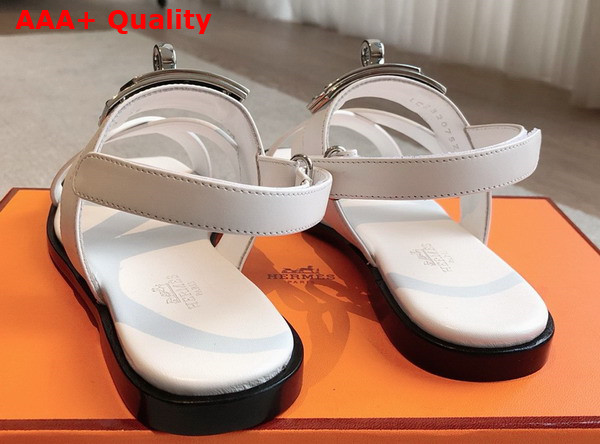 Hermes Ines Sandal in Blanc Calfskin Replica