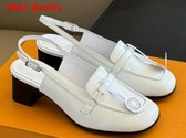 Hermes Infinie 50 Pump in Blanc De Paris Goatskin Replica