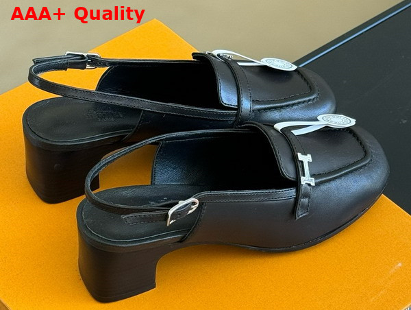 Hermes Infinie 50 Pump in Noir Goatskin Replica