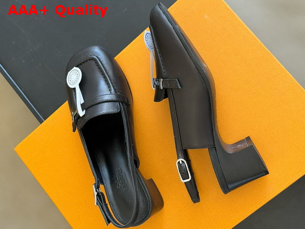 Hermes Infinie 50 Pump in Noir Goatskin Replica