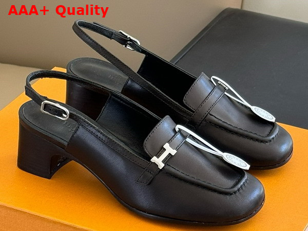 Hermes Infinie 50 Pump in Noir Goatskin Replica