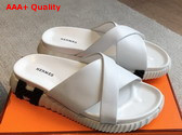 Hermes Infra Sandal Blanc De Paris Nappa Leather Replica