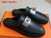 Hermes Iota Mule in Noir Calfskin Replica