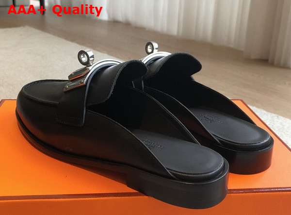 Hermes Iota Mule in Noir Calfskin Replica