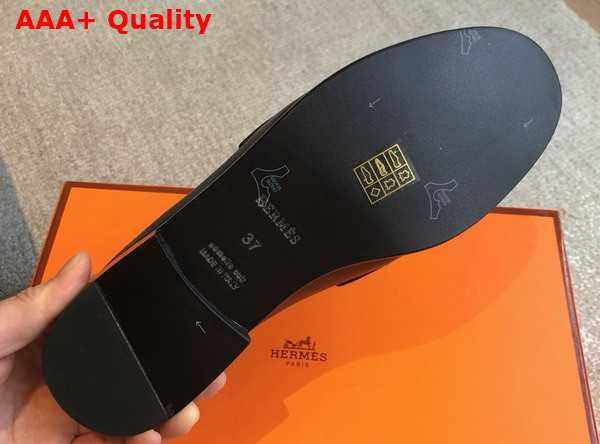 Hermes Iota Mule in Noir Calfskin Replica