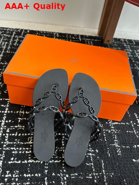 Hermes Island Sandal in Noir Waterproof TPU Replica