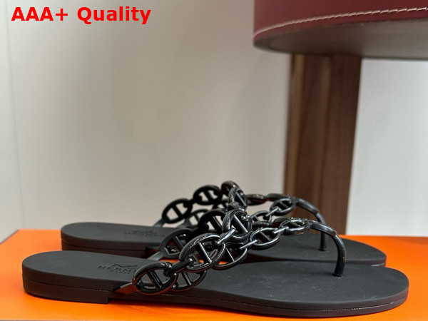 Hermes Island Sandal in Noir Waterproof TPU Replica