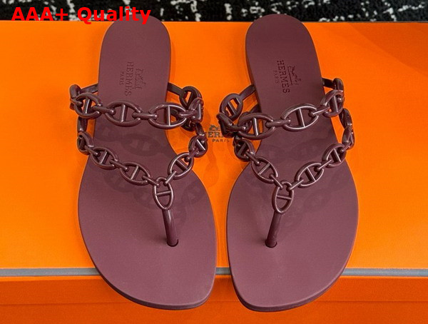 Hermes Island Sandal in Rouge H Waterproof TPU Replica