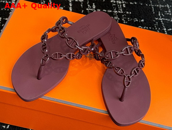 Hermes Island Sandal in Rouge H Waterproof TPU Replica