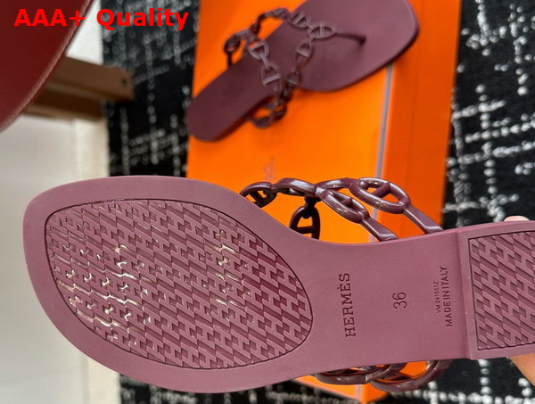 Hermes Island Sandal in Rouge H Waterproof TPU Replica