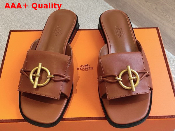 Hermes Isle Sandal in Naturel Calfskin Replica