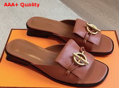 Hermes Isle Sandal in Naturel Calfskin Replica