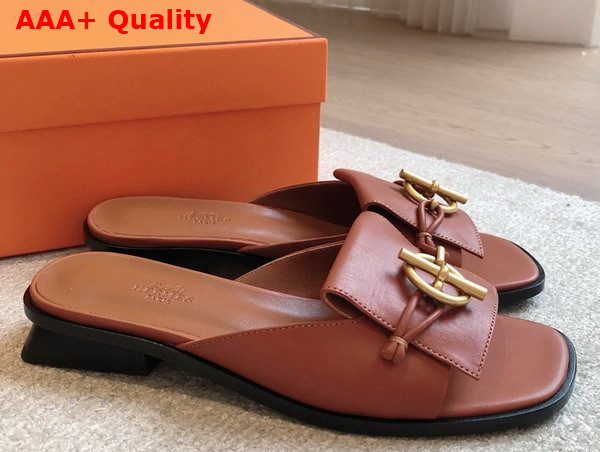 Hermes Isle Sandal in Naturel Calfskin Replica