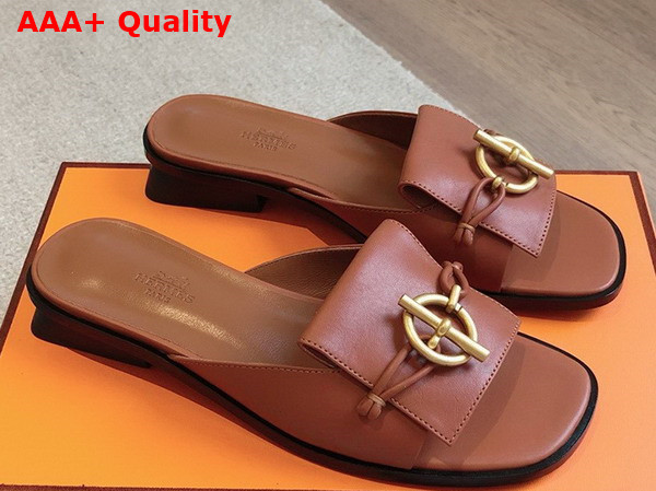 Hermes Isle Sandal in Naturel Calfskin Replica