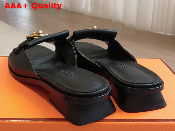 Hermes Isle Sandal in Noir Calfskin Replica