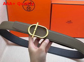 Hermes Ithaque Belt Buckle Reversible Leather Strap 38mm Noir Etain Replica