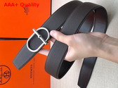 Hermes Ithaque Belt Buckle Reversible Leather Strap in Box 135 and Togo Calfskin Noir Chocolat Replica
