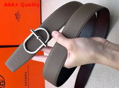 Hermes Ithaque Belt Buckle Reversible Leather Strap in Box 135 and Togo Calfskin Noir Etain Replica