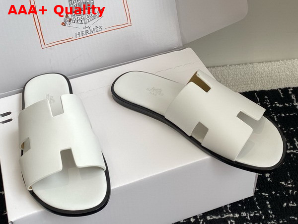Hermes Izmir Sandal Blanc Calfskin Replica