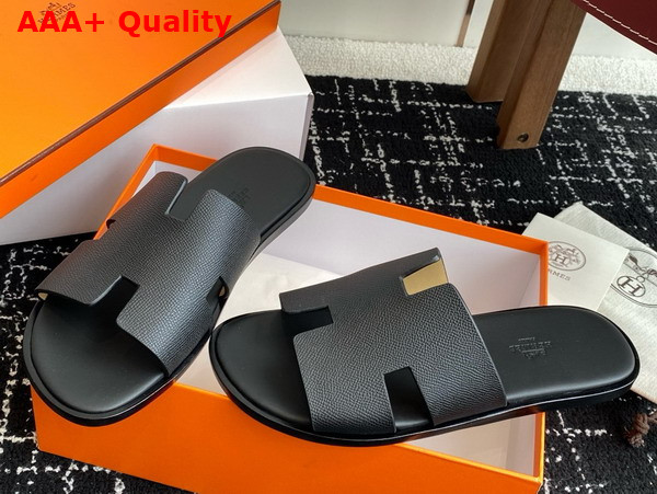 Hermes Izmir Sandal Noir Epsom Calfskin Calfskin Replica