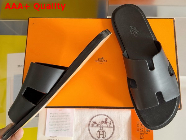 Hermes Izmir Sandal in Black Calfskin Replica