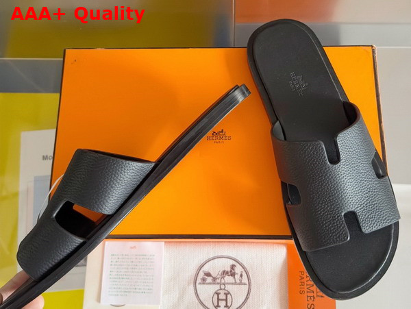Hermes Izmir Sandal in Black Taurillon Leather Replica