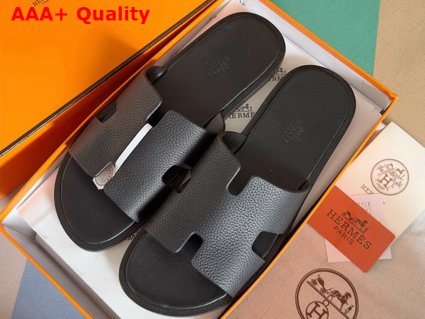 Hermes Izmir Sandal in Black Taurillon Leather Replica