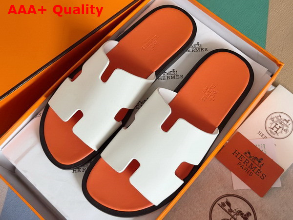 Hermes Izmir Sandal in Blanc Calfskin Replica