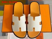 Hermes Izmir Sandal in Blanc Epsom Calfskin Replica
