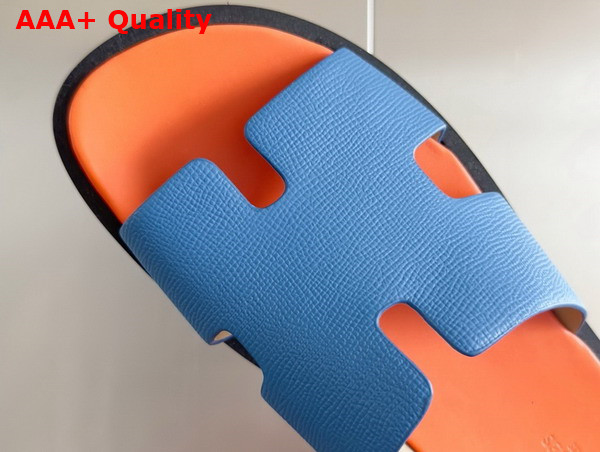 Hermes Izmir Sandal in Epsom Calfskin Blue Replica