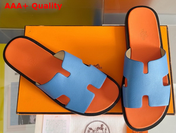 Hermes Izmir Sandal in Epsom Calfskin Blue Replica