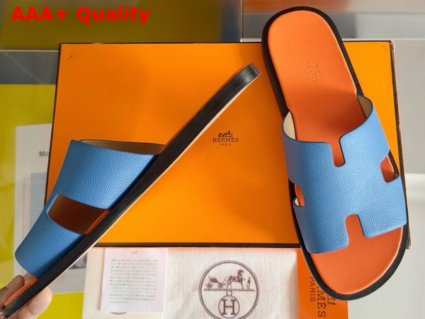 Hermes Izmir Sandal in Epsom Calfskin Blue Replica