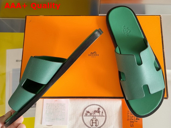 Hermes Izmir Sandal in Green Epsom Calfskin Replica