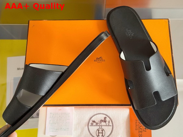 Hermes Izmir Sandal in Noir Epsom Calfskin Replica