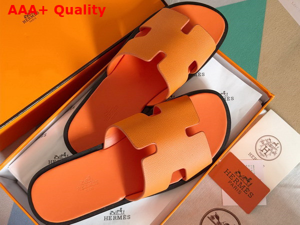 Hermes Izmir Sandal in Orange Epsom Calfskin Replica