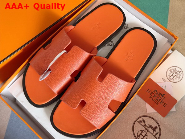 Hermes Izmir Sandal in Orange Taurillon Leather Replica