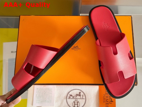 Hermes Izmir Sandal in Red Epsom Calfskin Replica